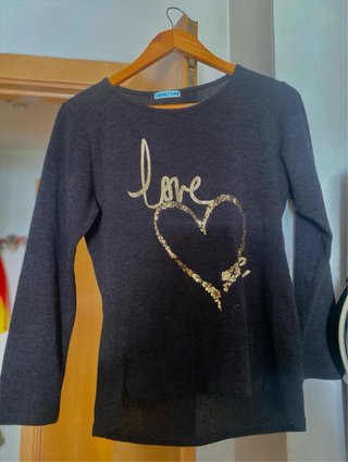 Camiseta Angels Teen negra con lentejuelas S