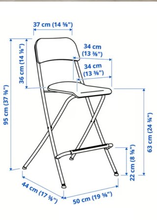 Taburete alto plegable blanco