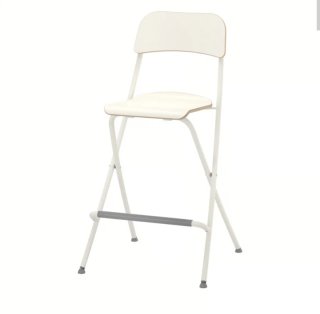 Taburete alto plegable blanco