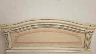 Cabezal de cama 120 cm x 48 cm madera beige.