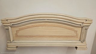 Cabezal de cama 120 cm x 48 cm madera beige.