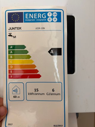 Calentador agua Juntek JCER-13 Gas Natural