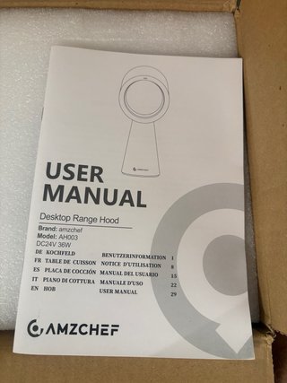Cappa cucina portatile ventilatore 3 velocità LED