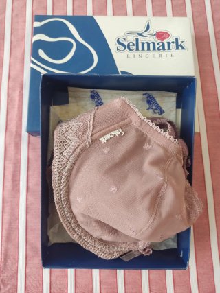 Sujetador Selmark Encaje Aros 90B Tierra