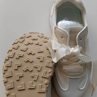 Zapatillas mujer beige/doradas talla 36
