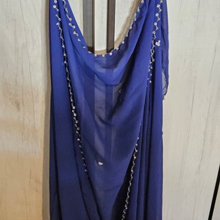 Velo danza ventre blu con decorazioni