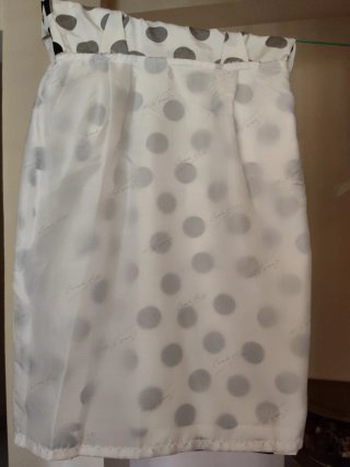 Vestido mujer lunares blanco y naranja