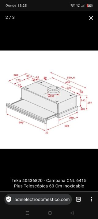 Campana Teka CNL 6415 PLUS 60cm Inox