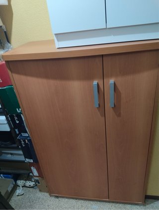 Zapatero grande madera y blanco