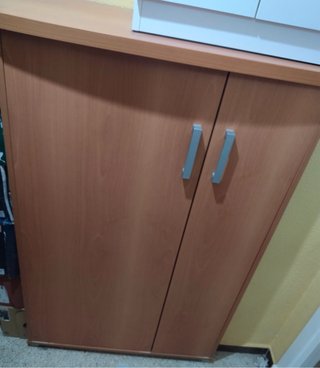 Zapatero grande madera y blanco