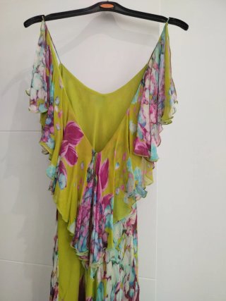 Vestido largo floral verde