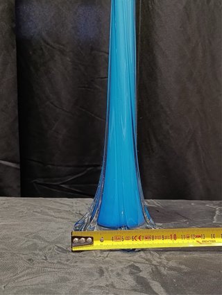 Coppia Vasi Vetro Murano Blu