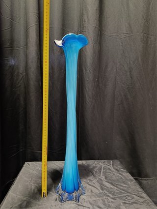 Coppia Vasi Vetro Murano Blu