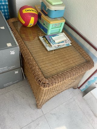 Mueble de terraza ratán con cojines