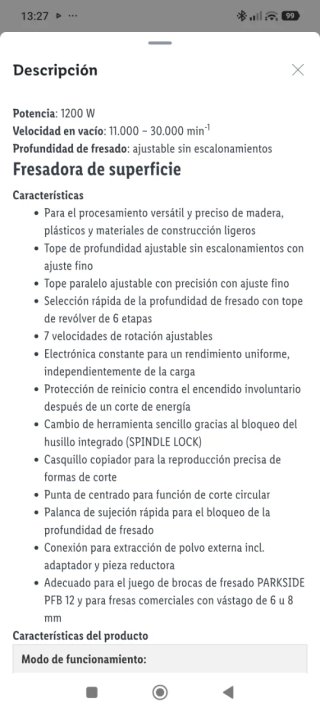 Fresadora Parkside