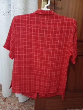 Conjunto Camisa y Falda Cuadros Rojo