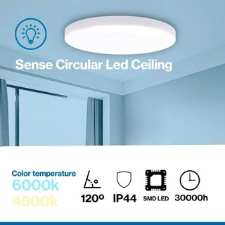 Plafon LED Techo 30W Baño IP44, 3.000 lms Luz fría