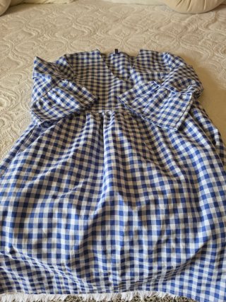 Vestido cuadros azul y blanco