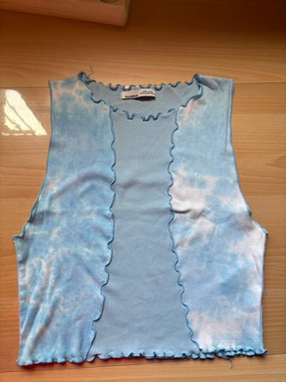 Top Pull&Bear Tie-Dye Azul Talla XS