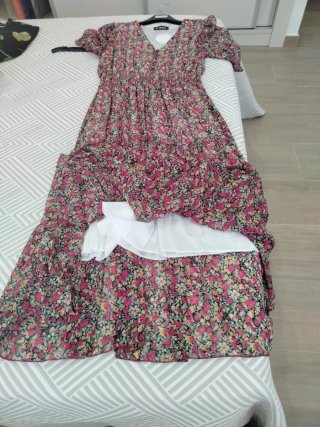 Vestido midi floral estampado