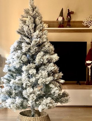 Árbol de Navidad blanco y verde tamaño 180