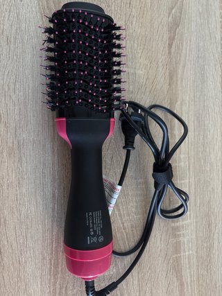 Cepillo Secador Alisador Negro/Rosa