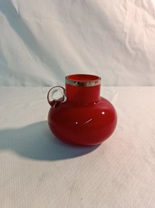Vaso Murano Rosso in Vetro Trasparente