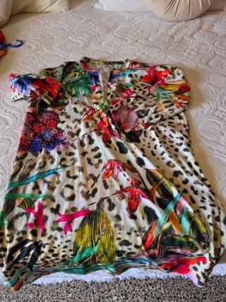 Vestido estampado tropical y animal print