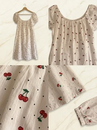 Vestido blanco estampado cerezas