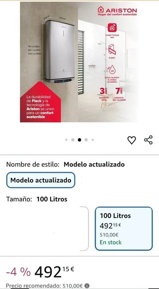 Ariston Velis Tech Dry Wifi 100 Termo de agua 100L