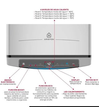 Ariston Velis Tech Dry Wifi 100 Termo de agua 100L