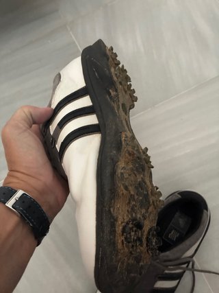 Zapatos de golf Adidas blancos y grises