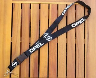 Lanyard Opel Negro con Mosquetón