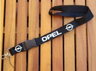 Lanyard Opel Negro con Mosquetón
