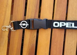 Lanyard Opel Negro con Mosquetón