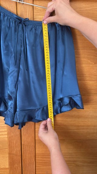 Conjunto Pijama Satén Azul Top Tirantes