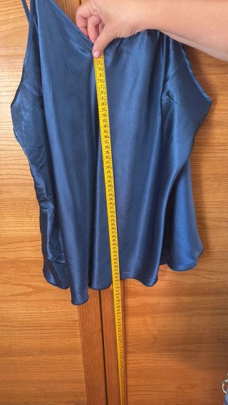 Conjunto Pijama Satén Azul Top Tirantes