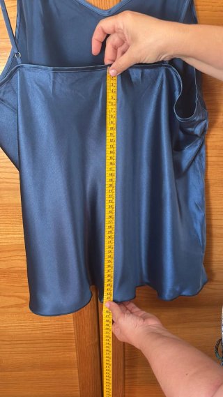 Conjunto Pijama Satén Azul Top Tirantes