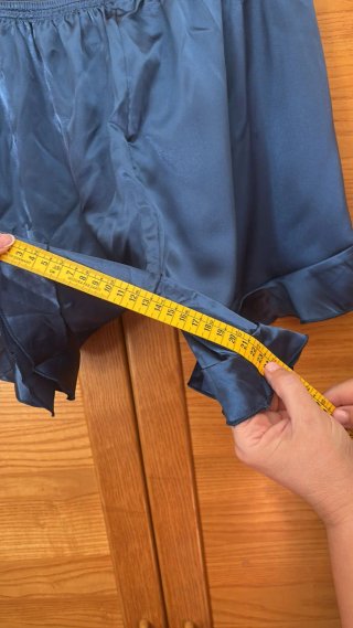 Conjunto Pijama Satén Azul Top Tirantes