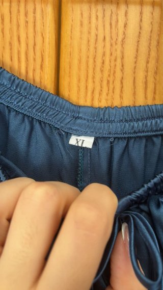 Conjunto Pijama Satén Azul Top Tirantes