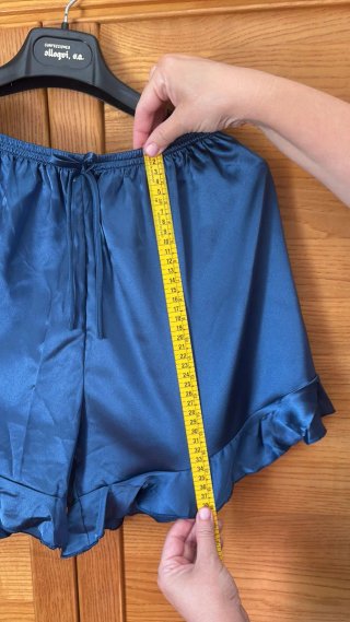 Conjunto Pijama Satén Azul Top Tirantes
