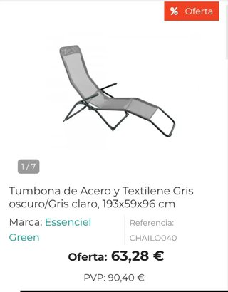 Tumbona de Acero y Textilene Azul 193x59x96 cm