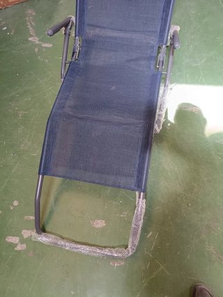 Tumbona de Acero y Textilene Azul 193x59x96 cm