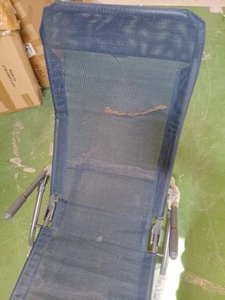 Tumbona de Acero y Textilene Azul 193x59x96 cm