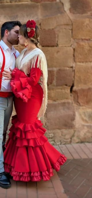 Traje de Flamenca Rojo talla S/M