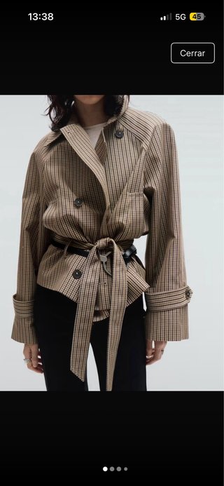 Gabardina Mango Beige y Marrón