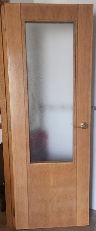 Puerta madera interior con cristal
