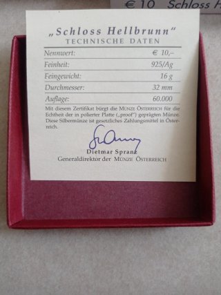 Moneda 10€ Schloss Hellbrunn 2004 Austria