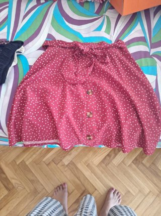 Falda Shein lunares roja talla única