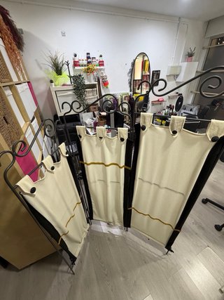 Biombo Decorativo Beige y Negro